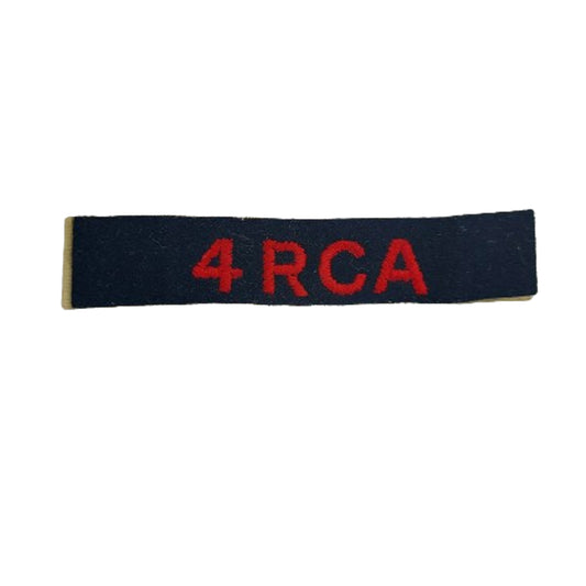 WW2 Canadian 4 RCA Royal Canadian Artillery Cloth Slip-On / Shoulder Title