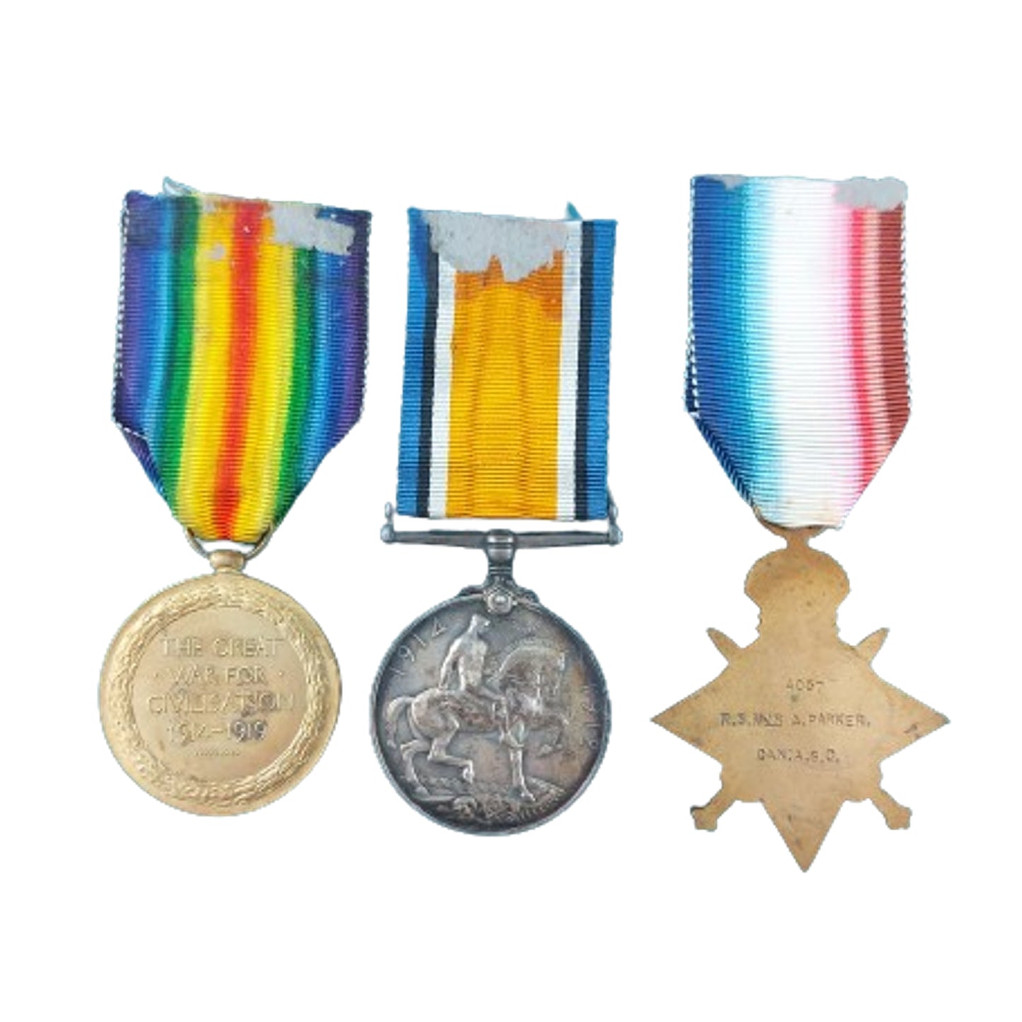 WW1 Canadian Medal Trio- Regimental Sargant Major -CASC Canadian Army Service Corps