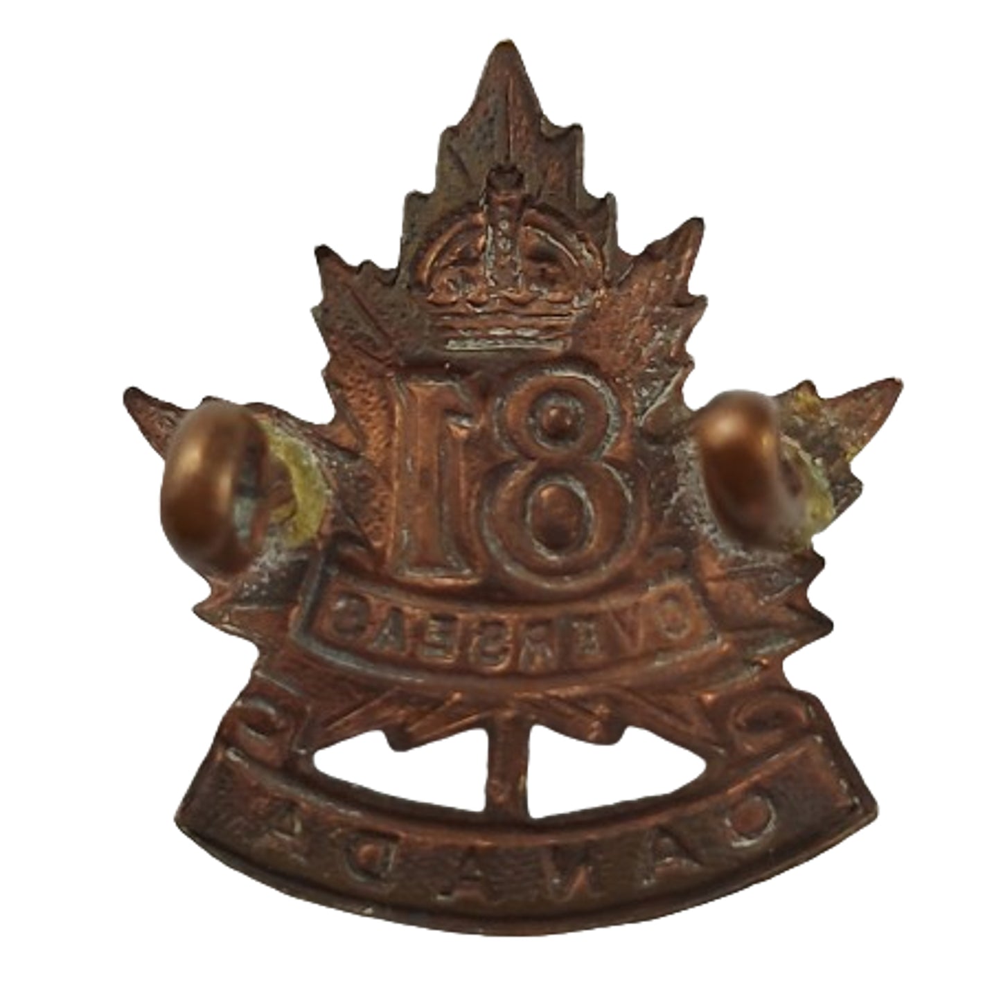 WW1 Canadian 81st Battalion Collar Badge -Toronto Ontario