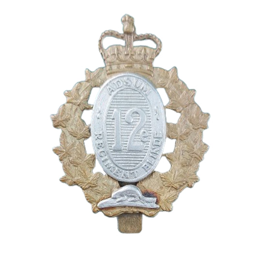 Post-WW2 Canadian 12e Regiment Blinde Du Canada (Armoured Regiment) Cap Badge
