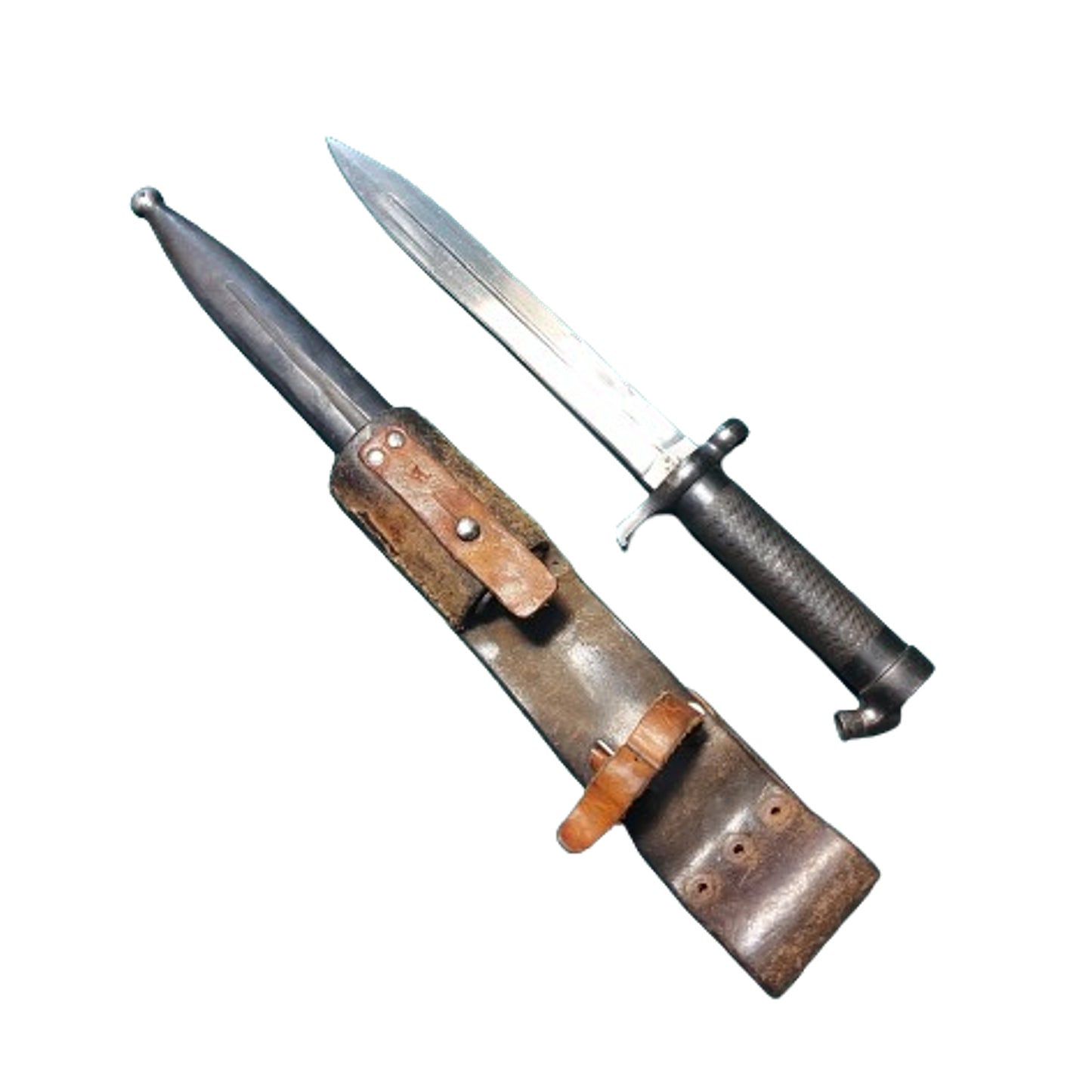 Swedish Model 1896 / 1938 / AG42B Service Rifle Bayonet With Scabbard And Frog