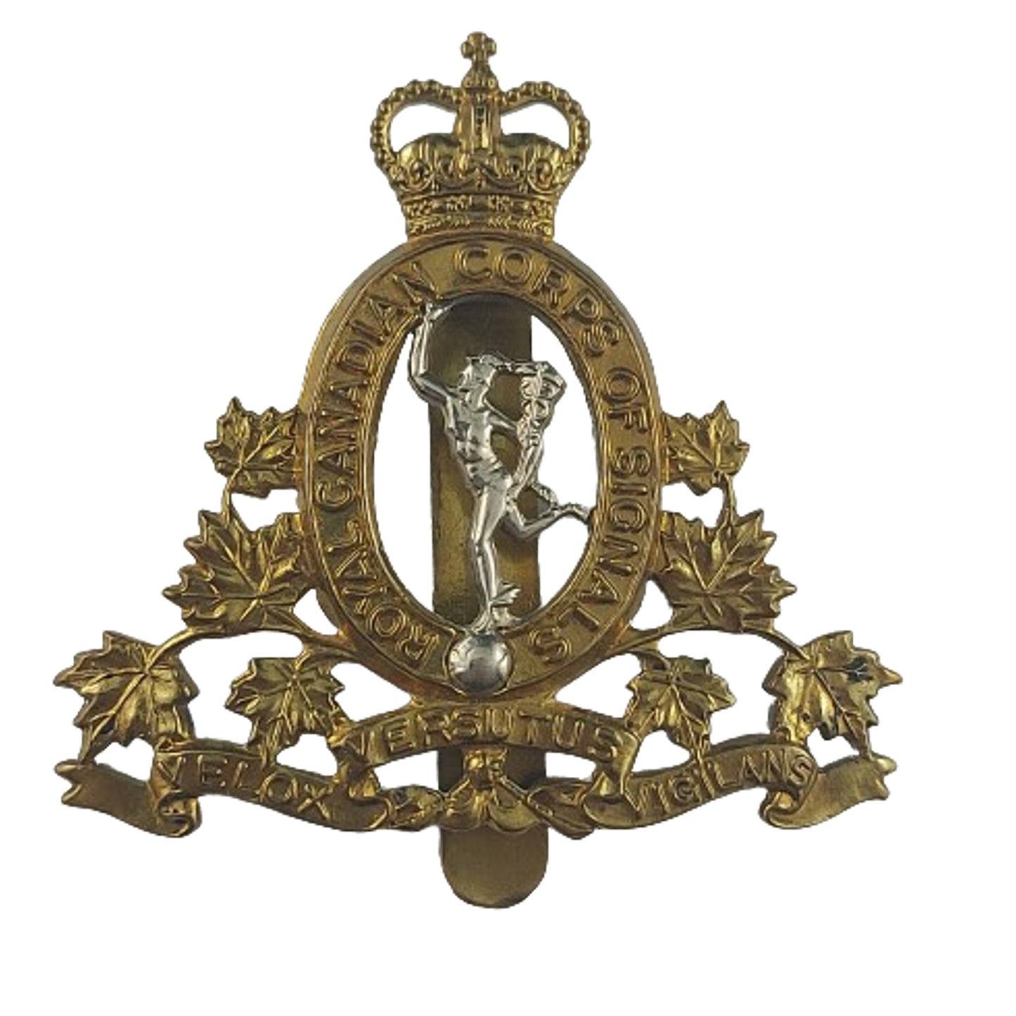 QEII RCCS Royal Canadian Corps Of Signals Cap Badge