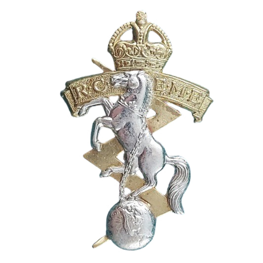 WW2 RCEME Royal Canadian Electrical Mechanical Engineers Officer's Cap Badge