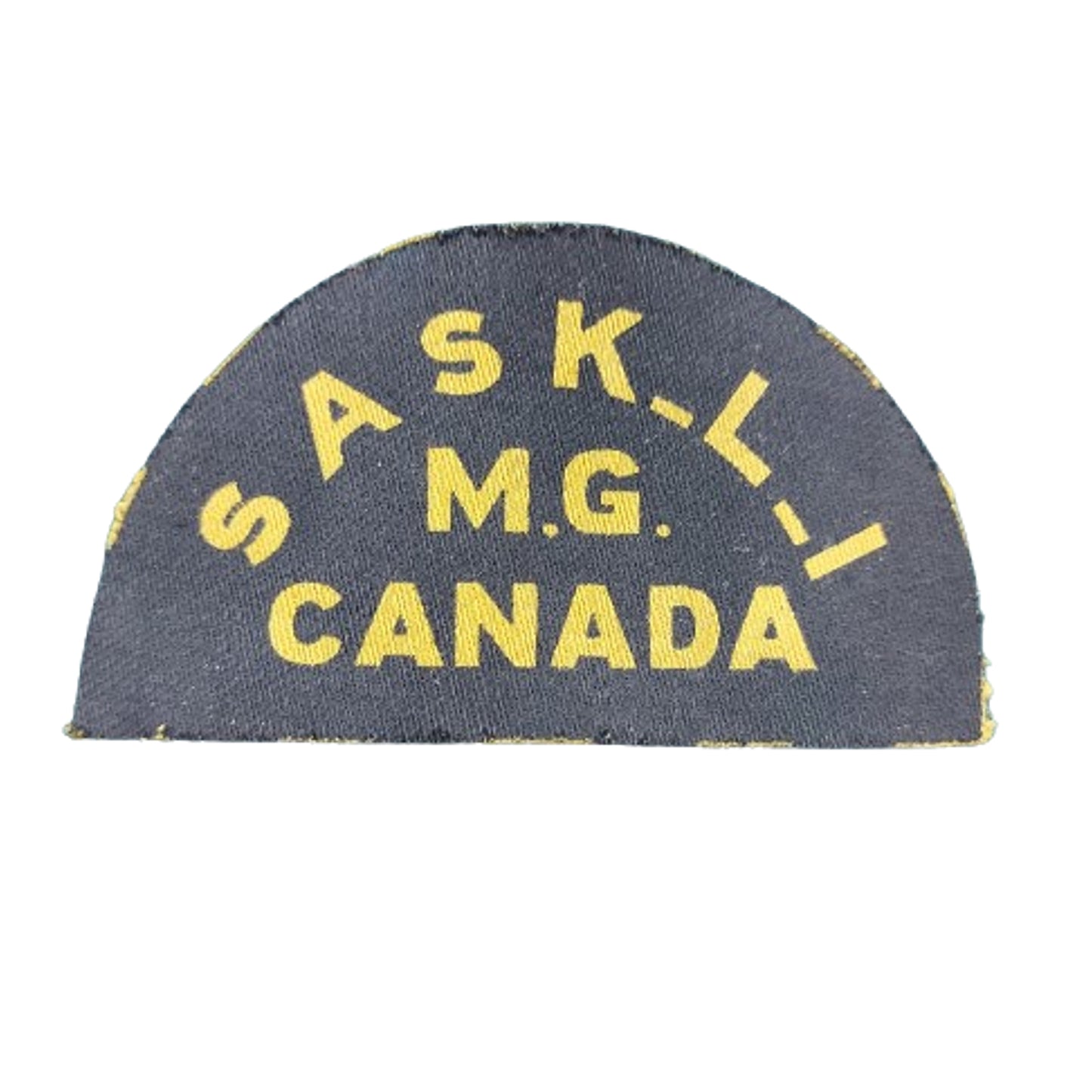 WW2 SLI-MG Saskatchewan Light Infantry Machine Gun Printed Canvas Shoulder Title