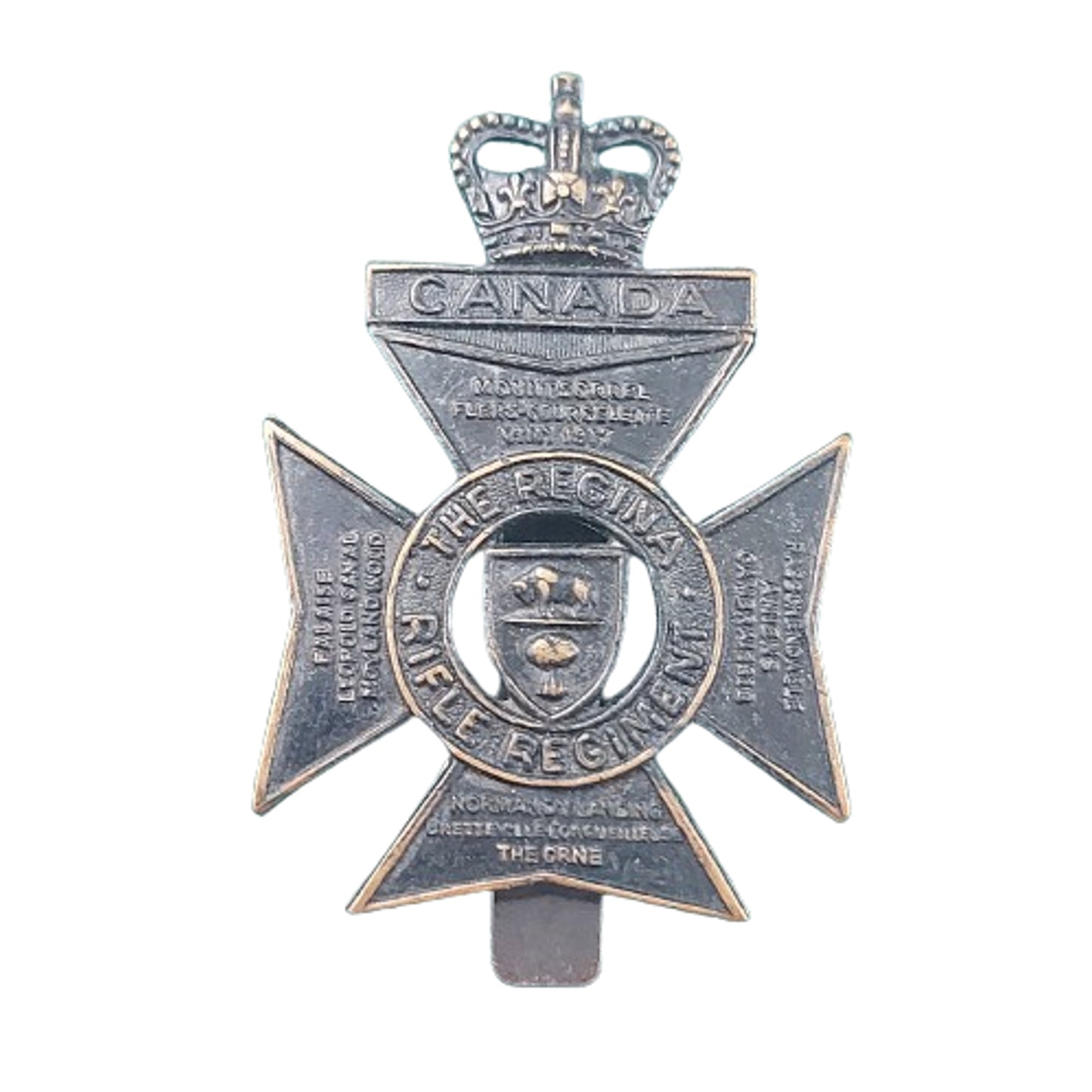 QEII Regina Rifles Regiment Cap Badge -J.R. Gaunt