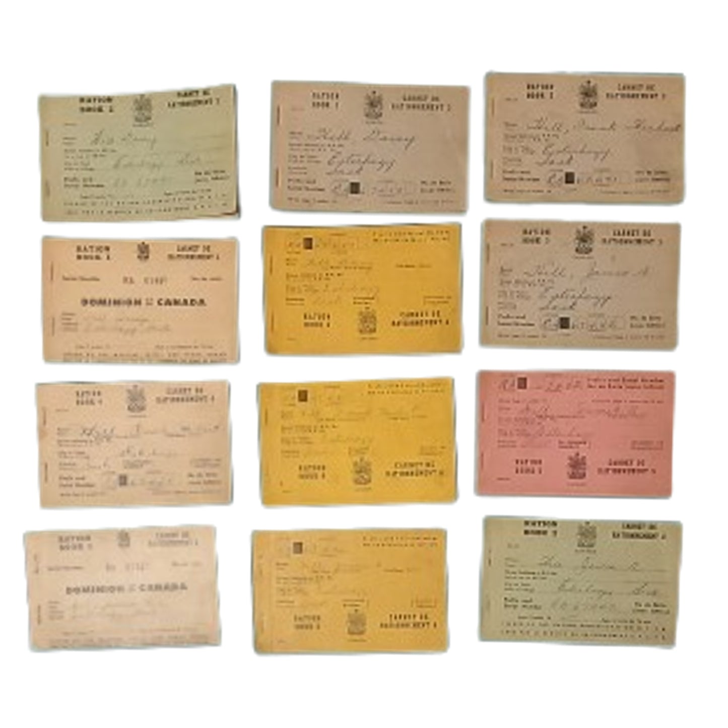 WW2 Canadian Ration Book Grouping Esterhazy Saskatchewan