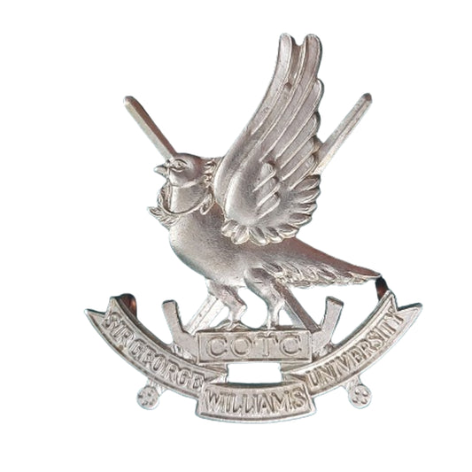 QEII COTC Sir George Williams University Montreal Cap Badge 1959