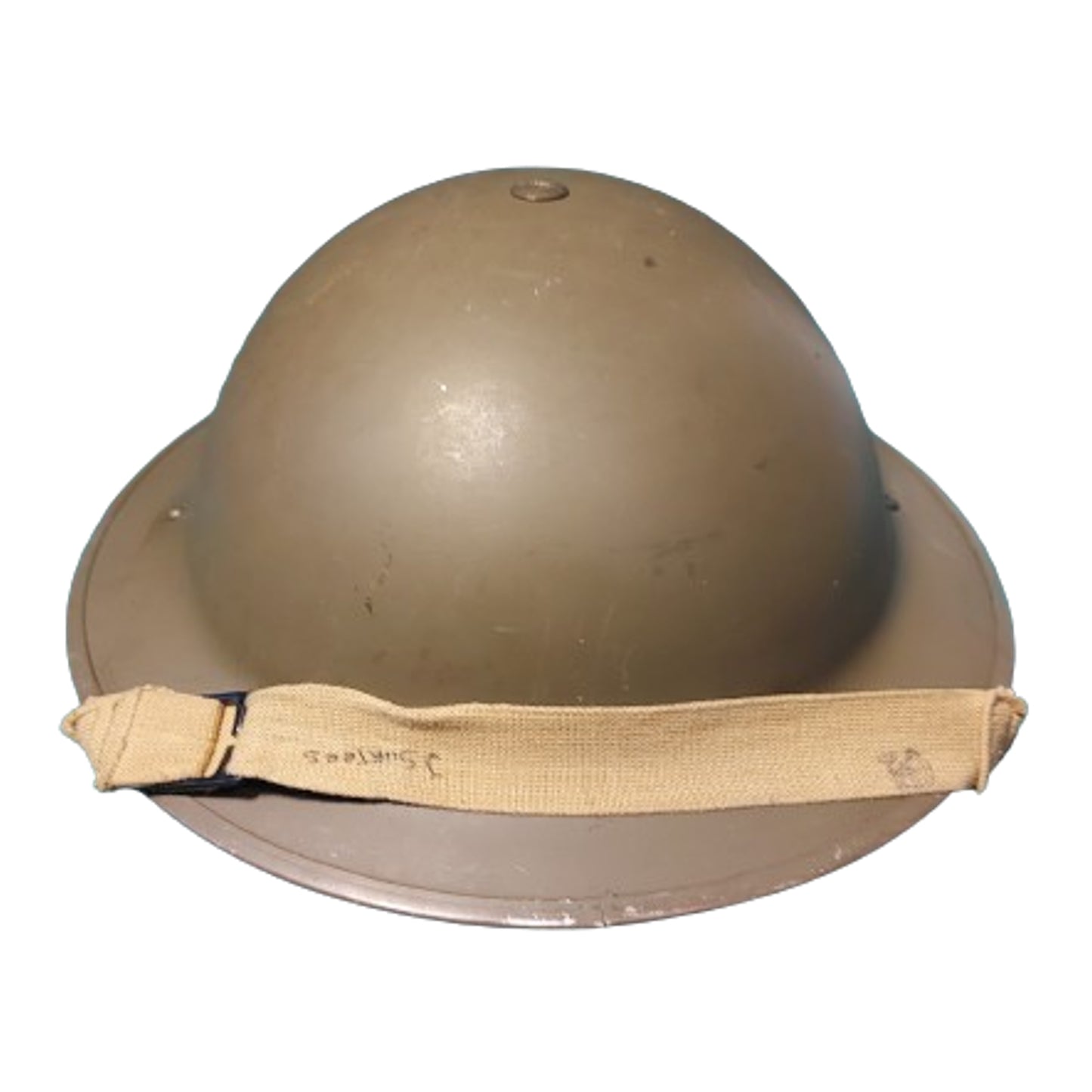 Named WW2 Canadian Mk.II Steel Combat Helmet 1942 With 2-Tone Camo Net