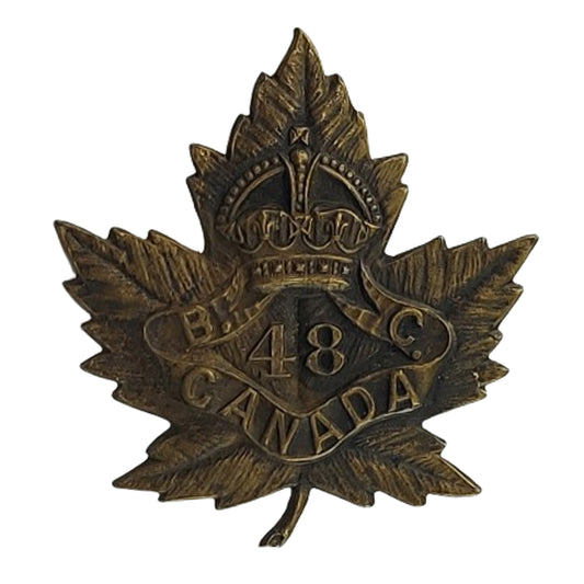 WW1 Canadian 48th Battalion Collar Badge -Victoria British Columbia