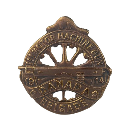 WW1 Canadian 1st Motor Machine Gun Brigade 1914 Collar Badge