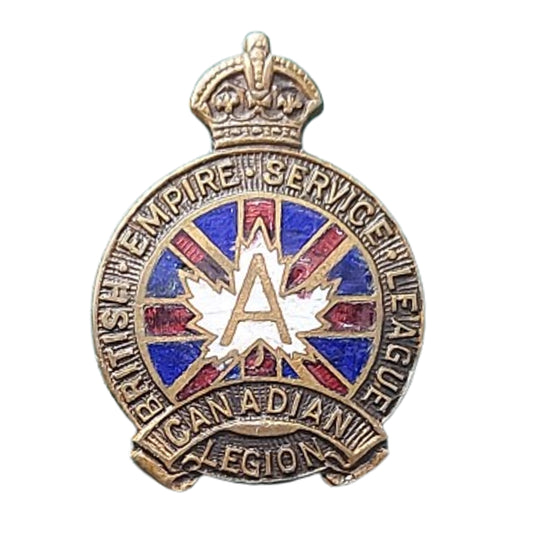 WW2 Canadian Royal Canadian Legion British Empire Service League Numbered Lapel Pin