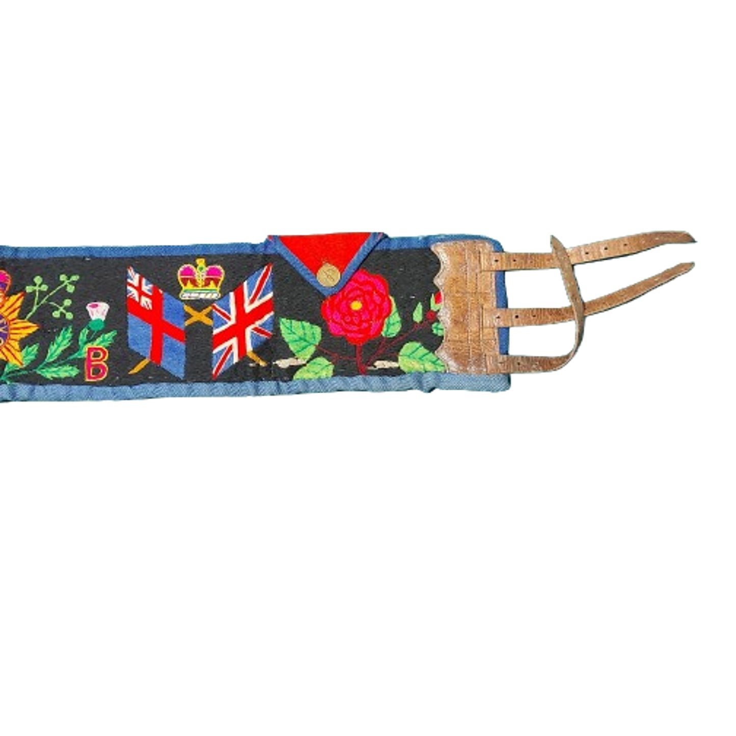 Pre-WW1 British Victorian 11th North Devon Regiment Embroidered Souvenir Belt