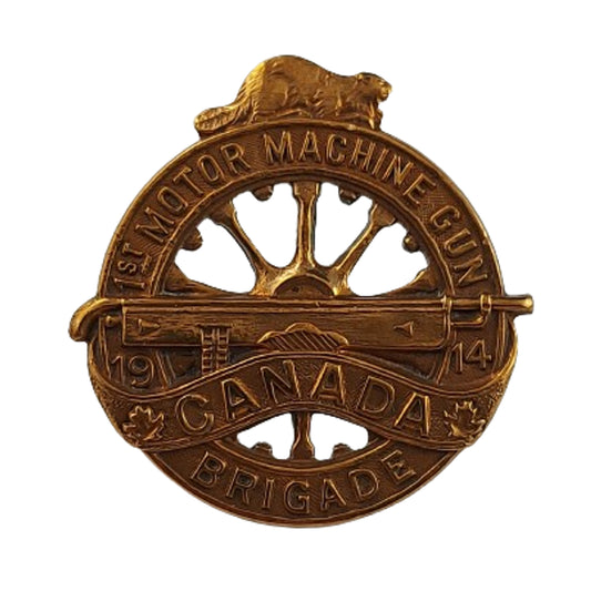 WW1 Canadian 1st Motor Machine Gun Brigade 1914 Collar Badge