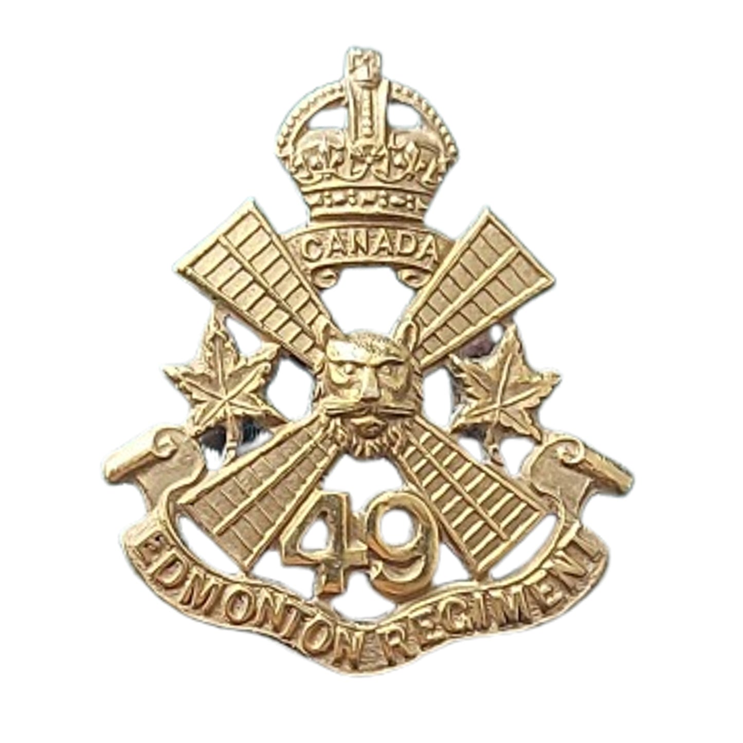 WW2 Canadian 49th Edmonton Regiment Collar Badge