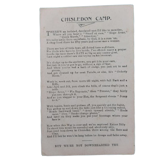 WW1 British Post Card Chisledon Camp 1916