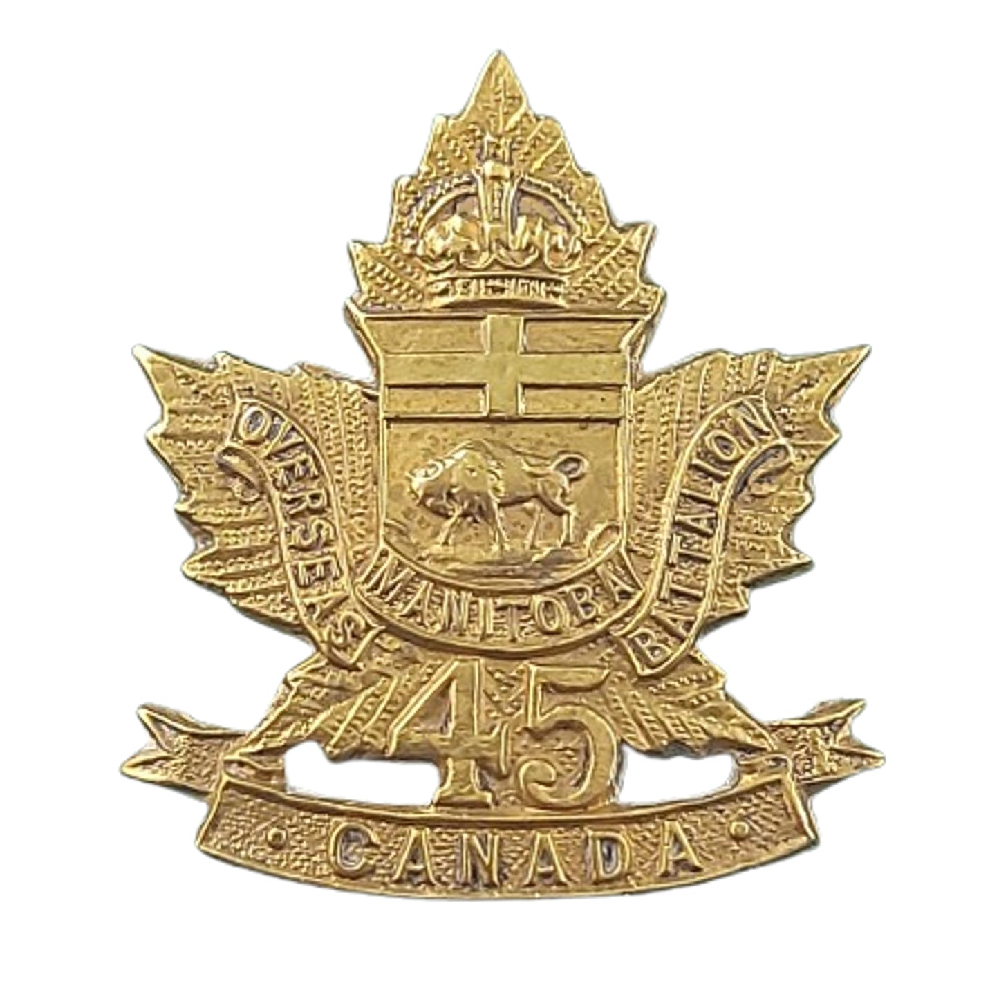 WW1 Canadian 45th Battalion Collar Badge -Manitoba Battalion