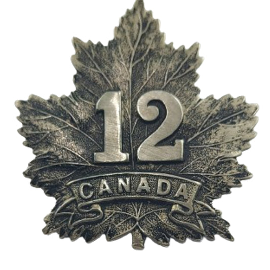 WW1 Canadian 12th Battalion Cap Badge -Quebec, New Brunswick, And PEI