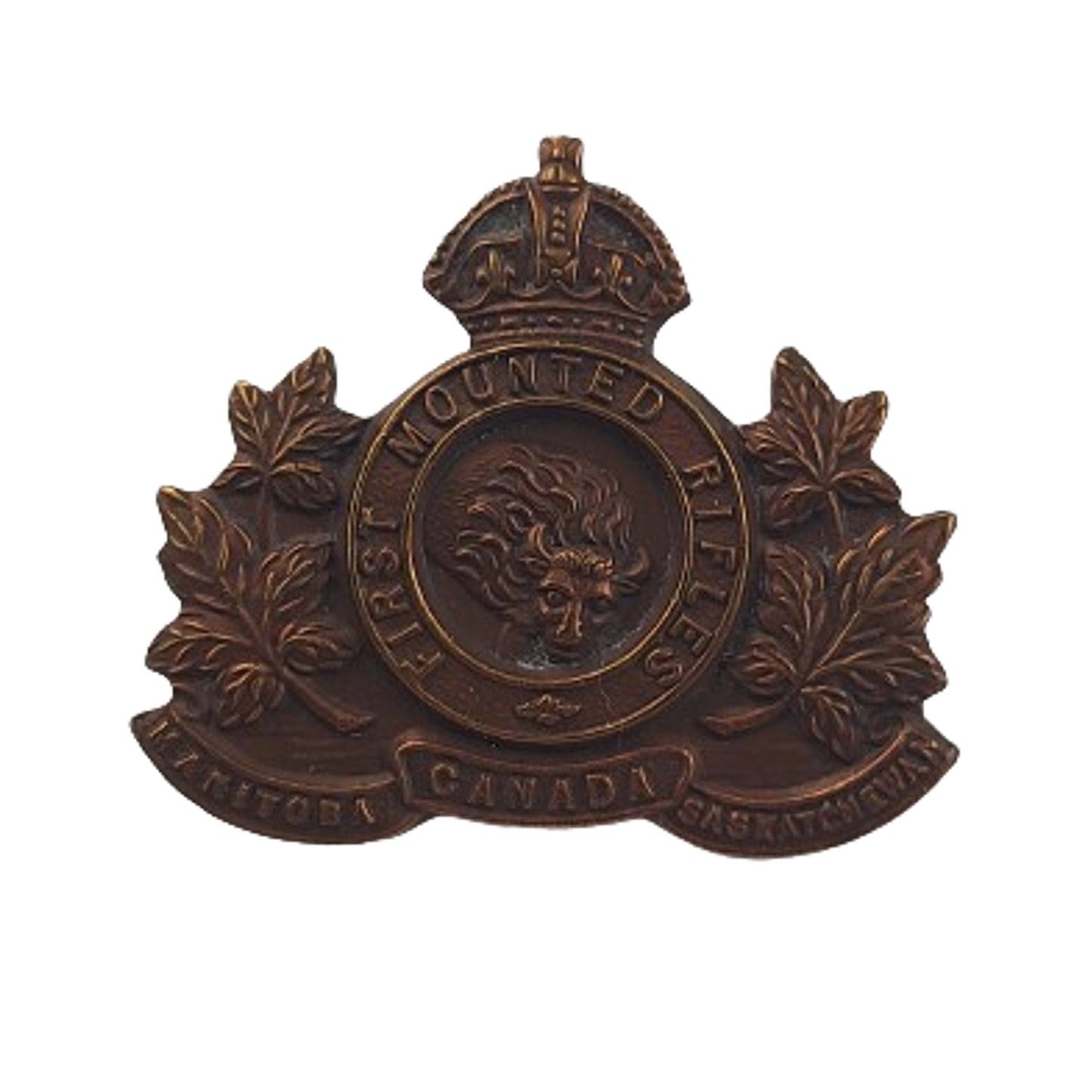 WW1 CEF 1st CMR Canadian Mounted Rifles Collar Badge