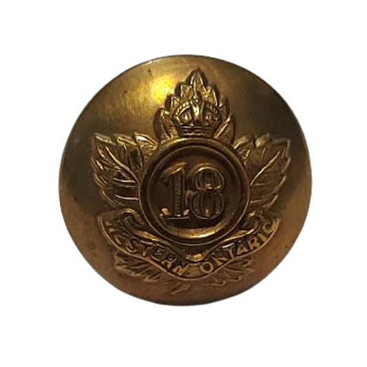 WW1 Canadian 18th Battalion Western Ontario Tunic Pocket Button