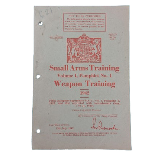 WW2 Canadian Small Arms Training Pamphlet - Weapons Training 1942