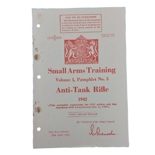 WW2 Canadian Small Arms Training Pamphlet - Boys Anti Tank Rifle 1942