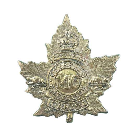 WW1 Canadian 146th Battalion Collar Badge -Kingston Ontario