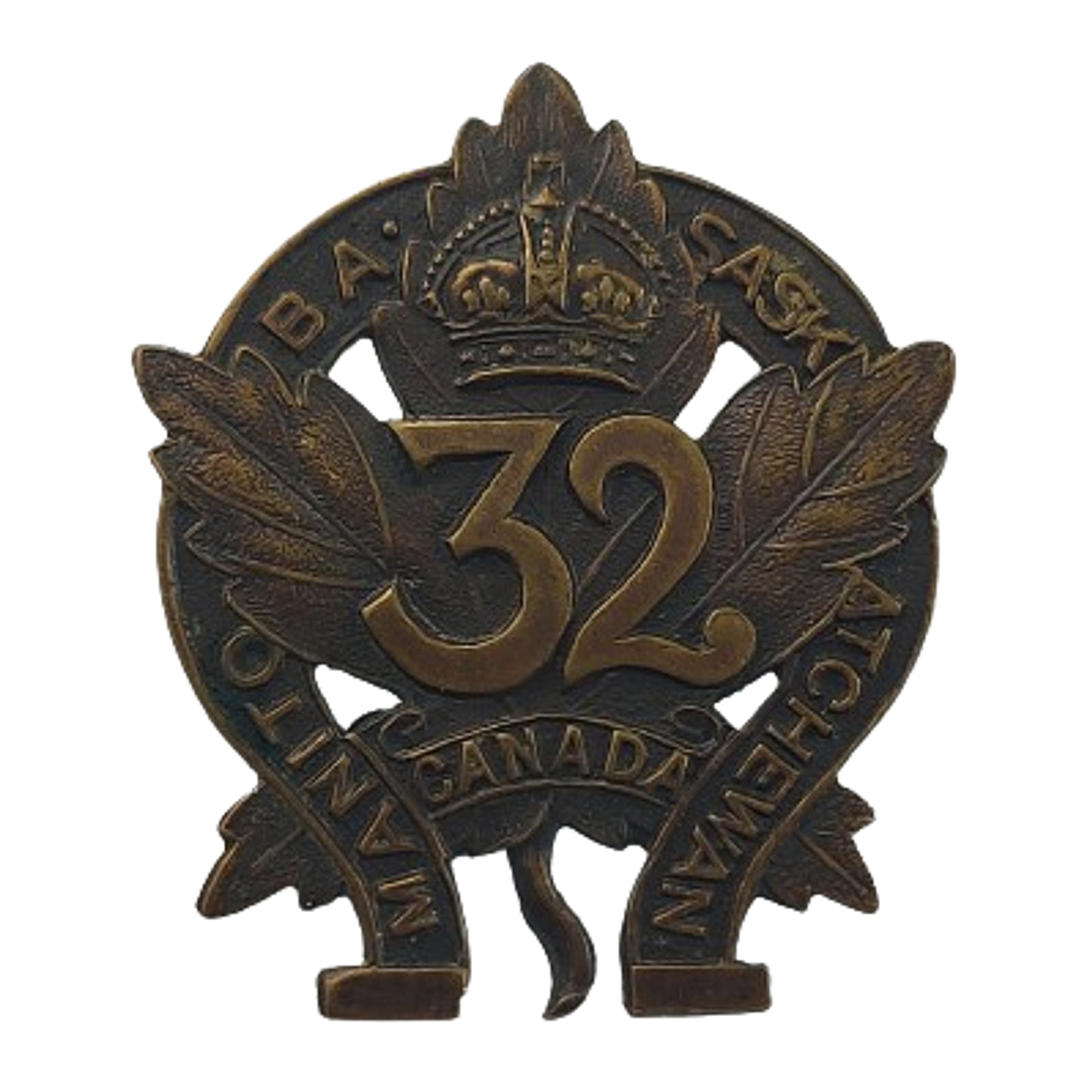 WW1 Canadian CEF 32nd Battalion Collar Badge -Manitoba / Saskatchewan