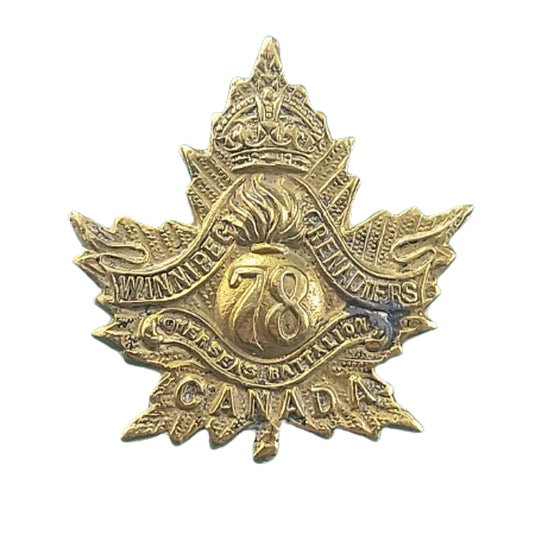 WW1 Canadian 78th Battalion Collar Badge -Winnipeg Manitoba