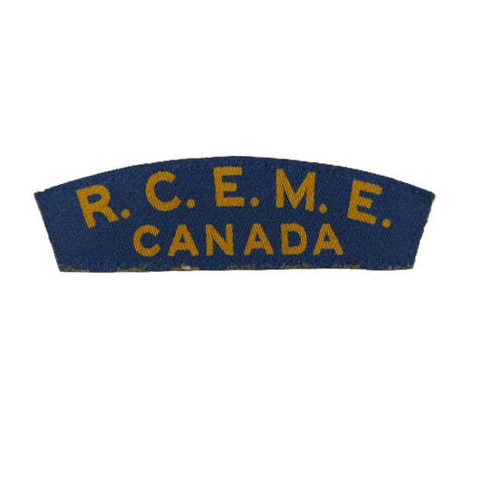 WW2 RCEME Royal Canadian Electrical Mechanical Engineers Canvas Shoulder Title