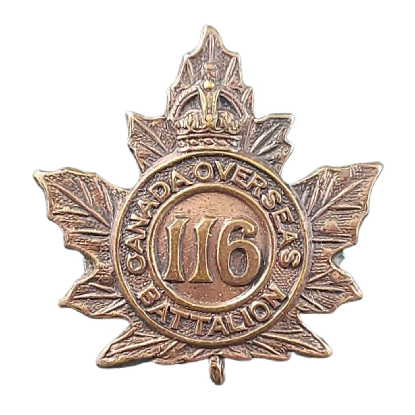 WW1 Canadian 116th Battalion Collar Badge -Uxbridge Ontario