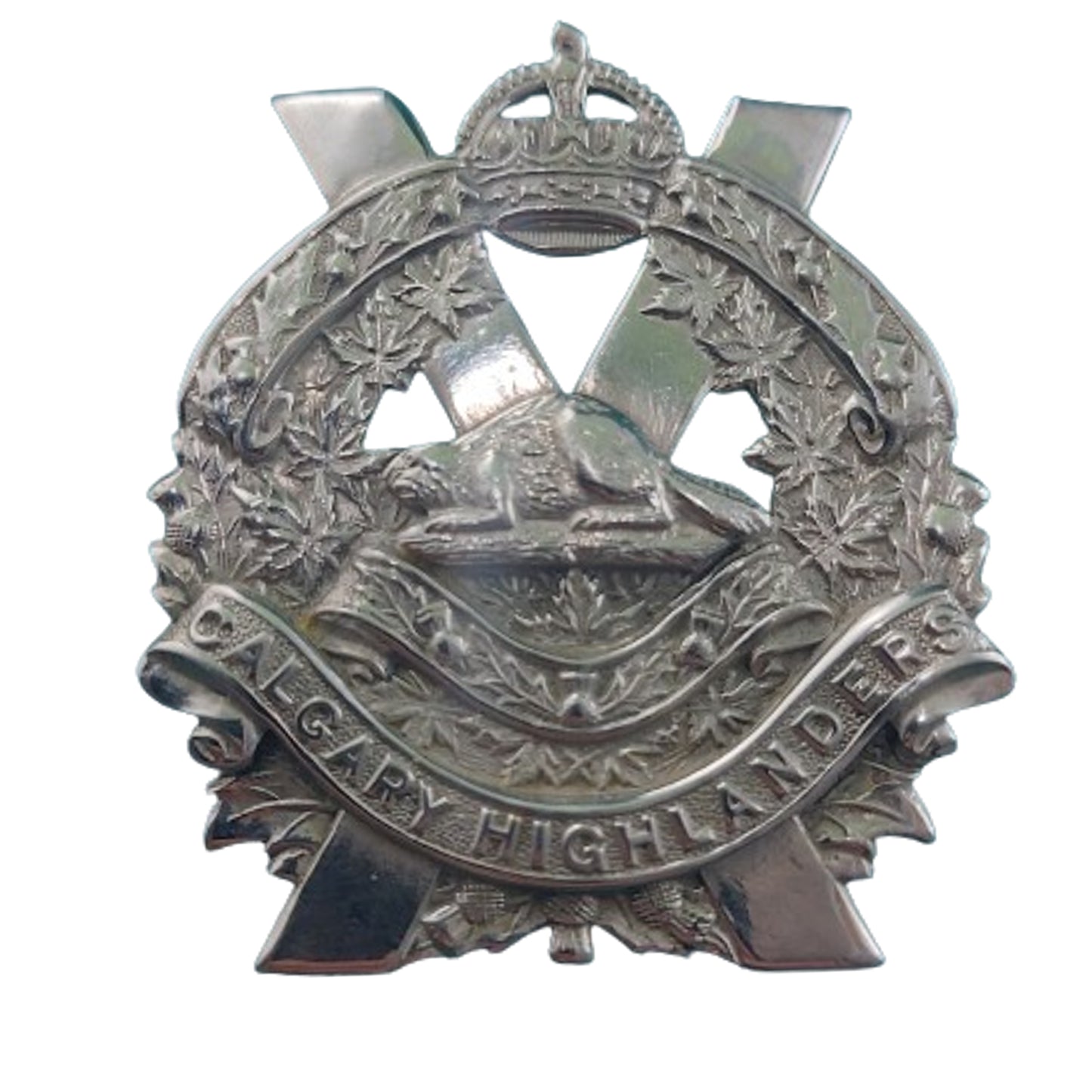 WW2 Canadian The Calgary Highlanders Piper's Cap Badge