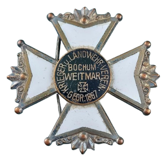 Pre-WW1 German Kriegeru Landwehr Verein 1867 Enamel Cross