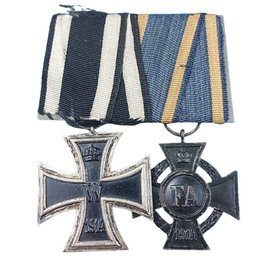 WW1 German Iron Cross 2nd Class - Frederick August Cross Medal Pair