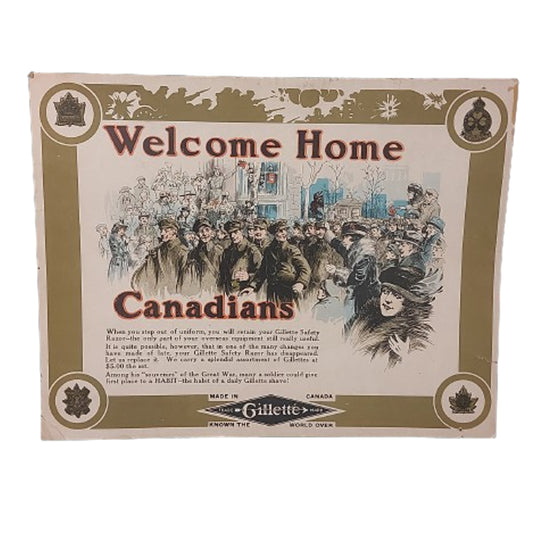 WW1 Canadian Welcome Home Gillette Poster