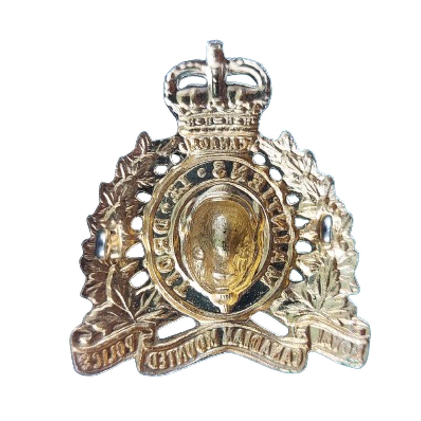 QEII RCMP Royal Canadian Mounted Police Cap Badge With Backing