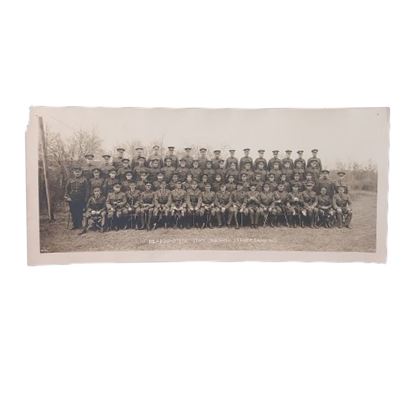 WW1 Canadian Sarcee Camp Photograph 1917 Headquarters Staff