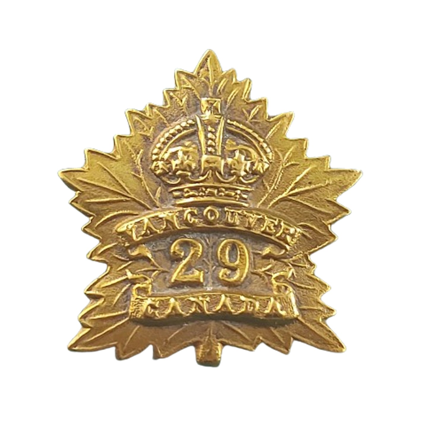 WW1 Canadian 29th Battalion Collar Badge -Vancouver B.C.