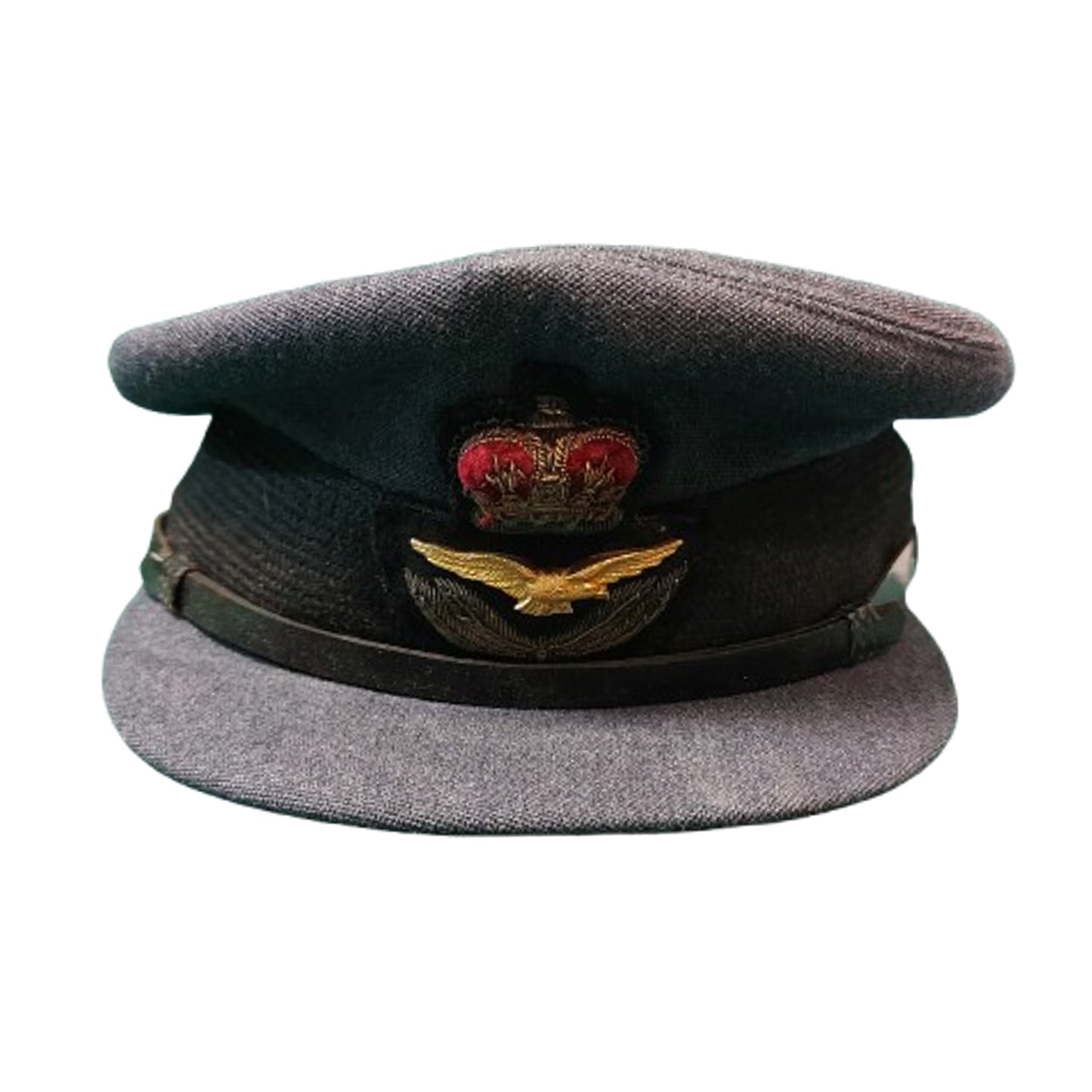 Post-WW2 British RAF Royal Air Force Flight Officers Visor Cap With Badge