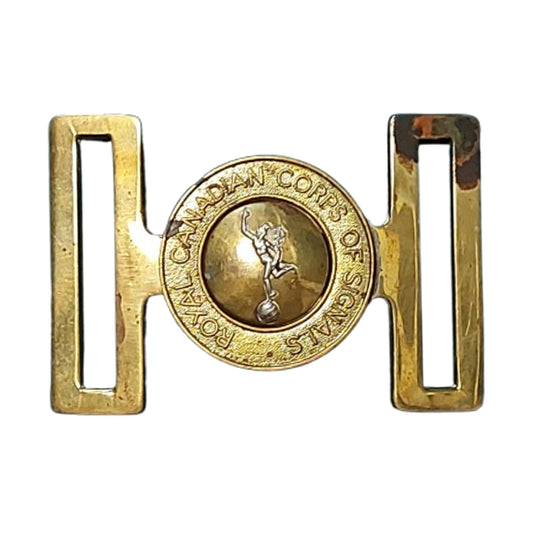 Post-WW2 Canadian RCCS Royal Canadian Corps Of Signals Belt Buckle