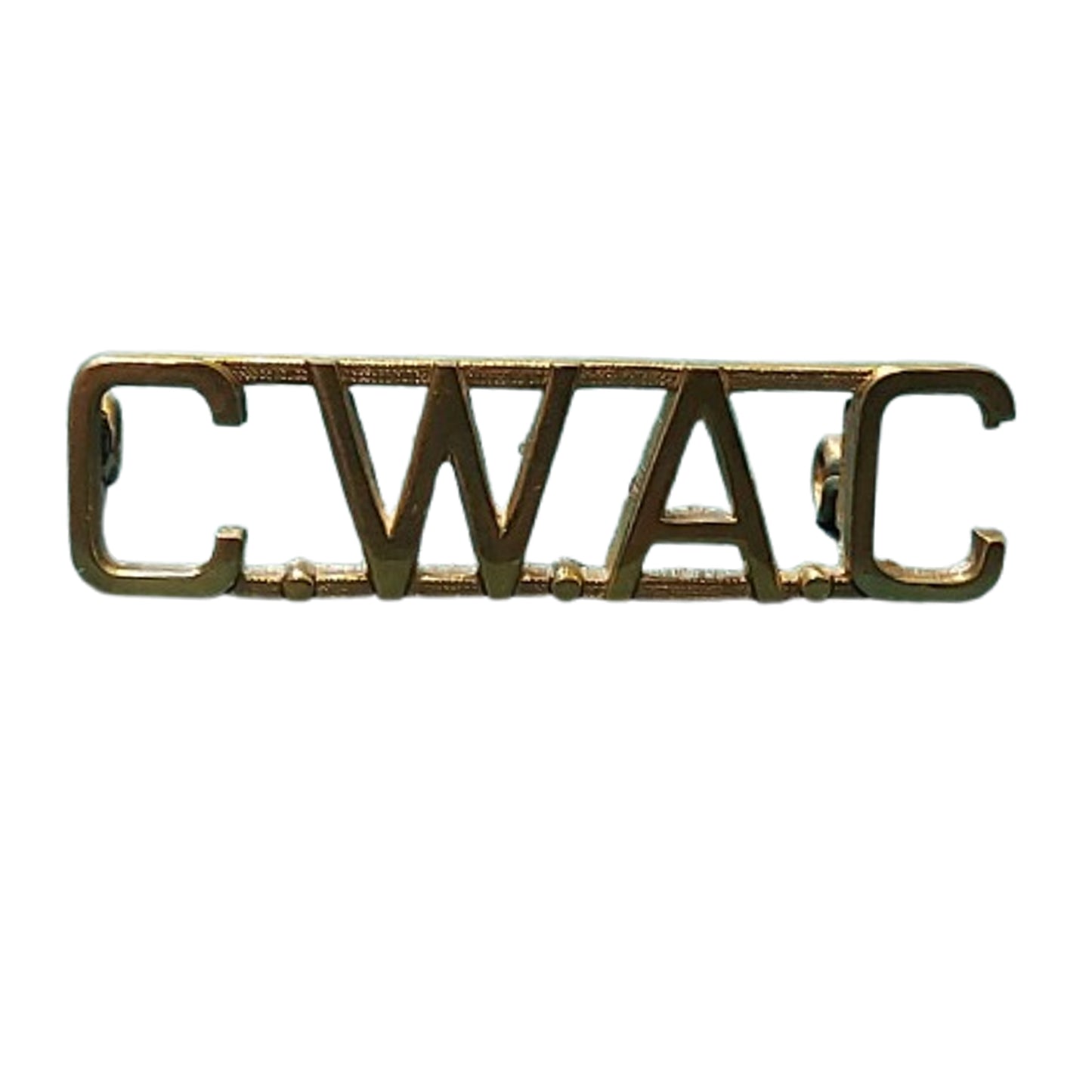 WW2 Canadian Women's Army Corps CWAC Brass Shoulder Title