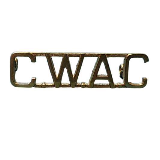 WW2 Canadian Women's Army Corps CWAC Brass Shoulder Title