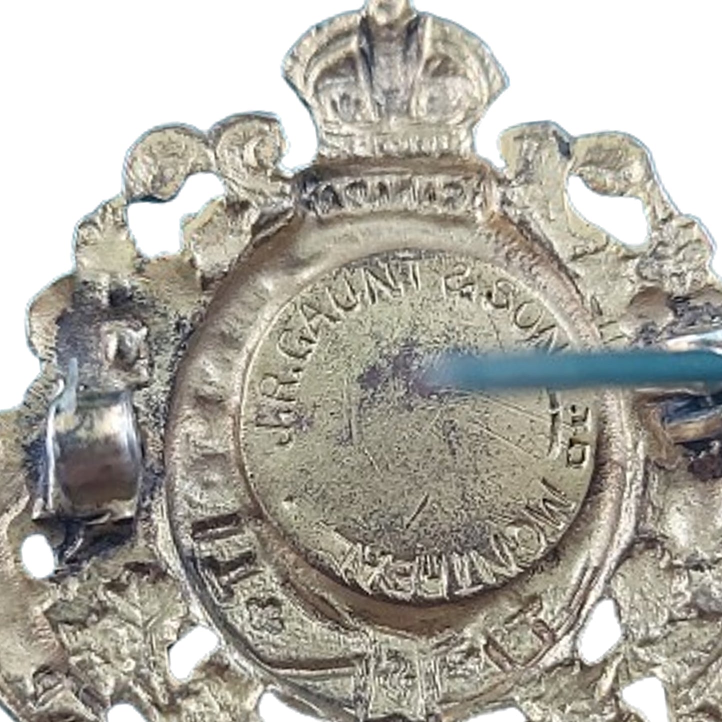 Pre-WW1 RNWMP Royal North West Mounted Police Collar Badge -J.R. Gaunt