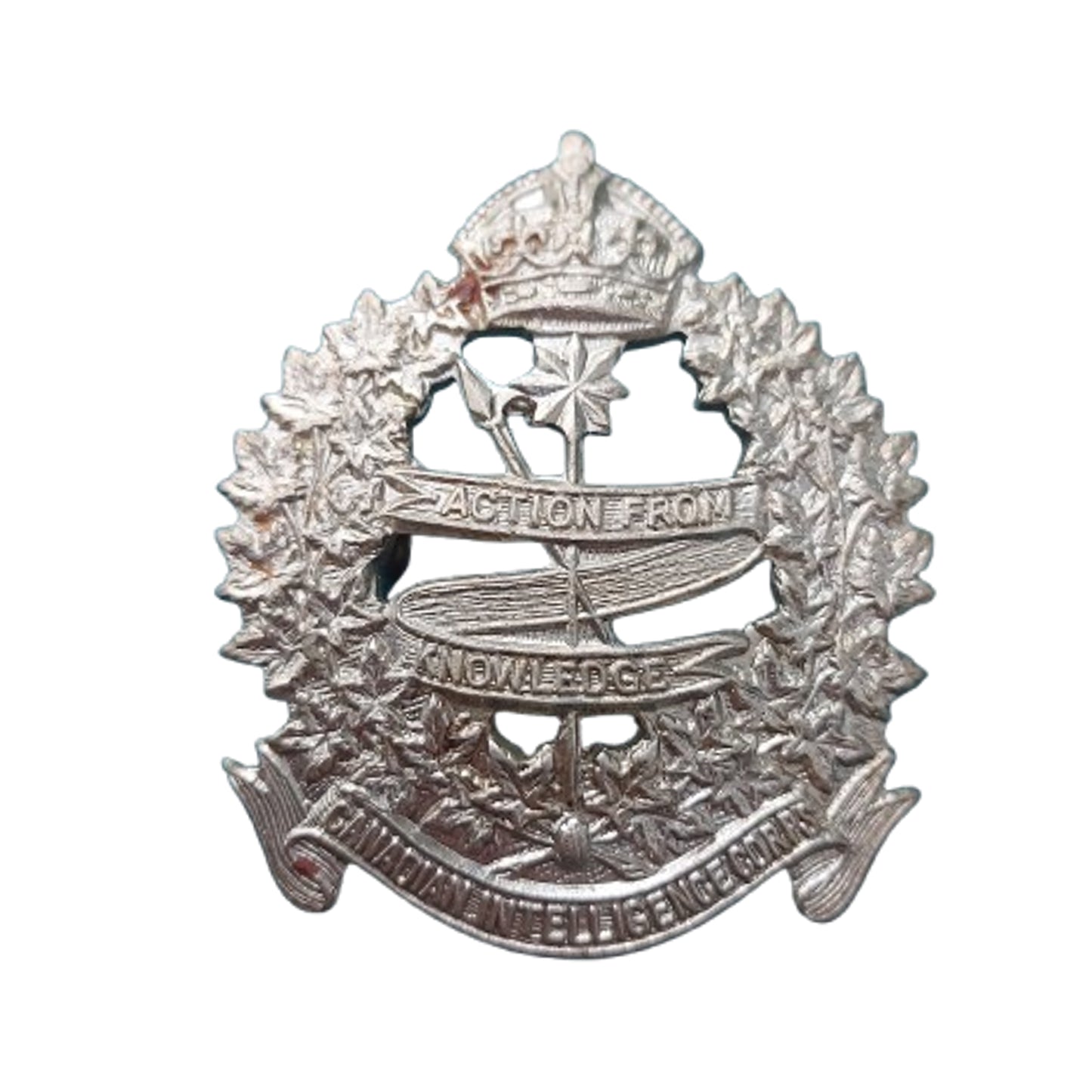 WW2 Canadian Intelligence Corps Cap Badge