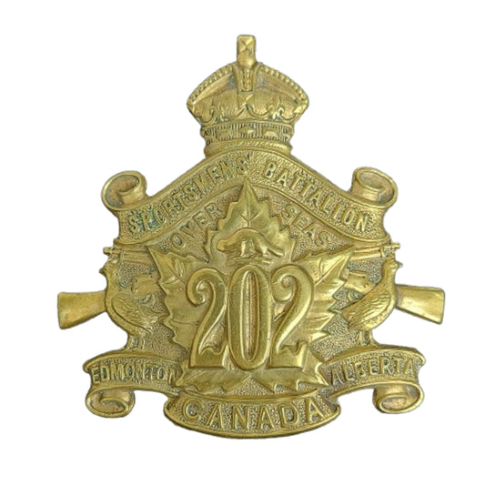 WW1 Canadian CEF 202nd Battalion Cap Badge Sportsmen Battalion Edmonton