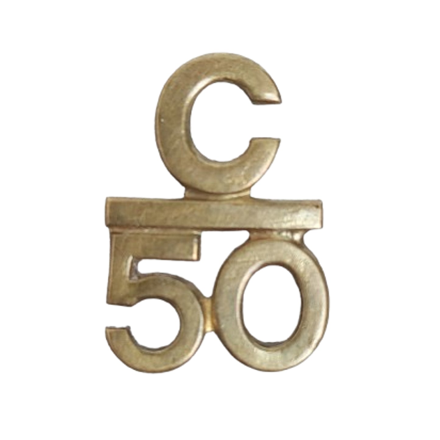 WW1 Canadian 50th Battalion Numbered Collar Badge Tiptaft #1