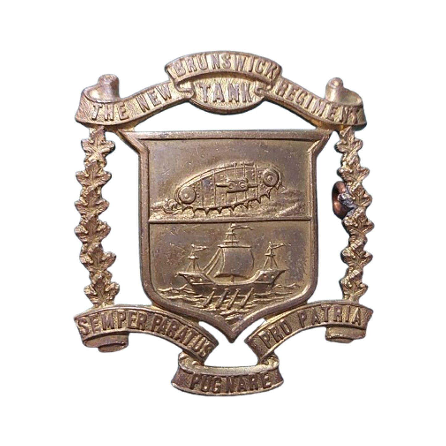 WW2 Canadian The New Brunswick Tank Regiment Cap Badge Scully Montreal