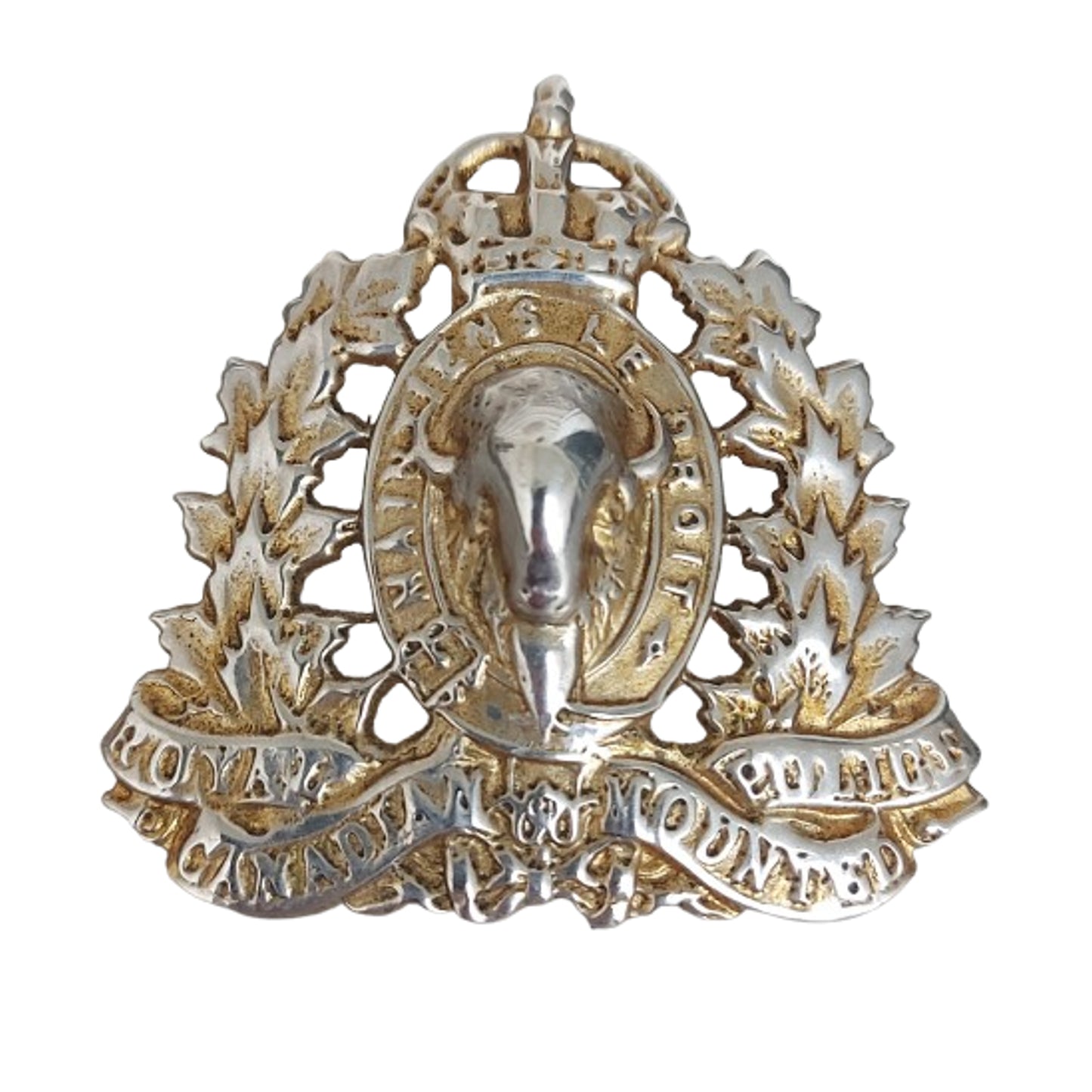 WW2 Royal Canadian Mounted Police RCMP Cap Badge #1