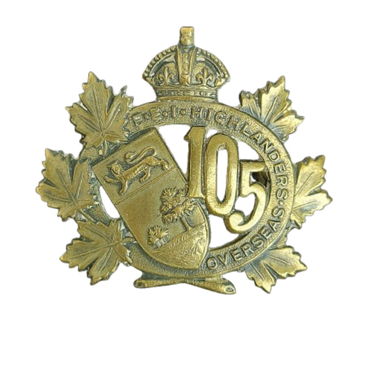 WW1 Canadian CEF 105th Battalion Prince Edward Highlanders Collar Badge