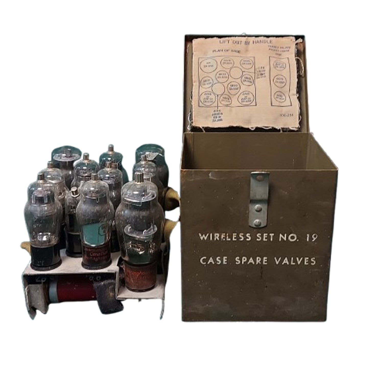 WW2 Canadian 19 Wireless Set Spare Valves Case With Tubes