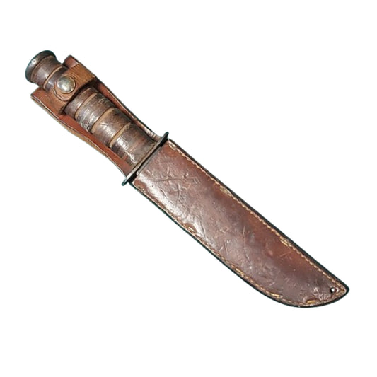 WW2 United States Navy USN Ka-Bar Mk.2 Fighting Knife In Scabbard